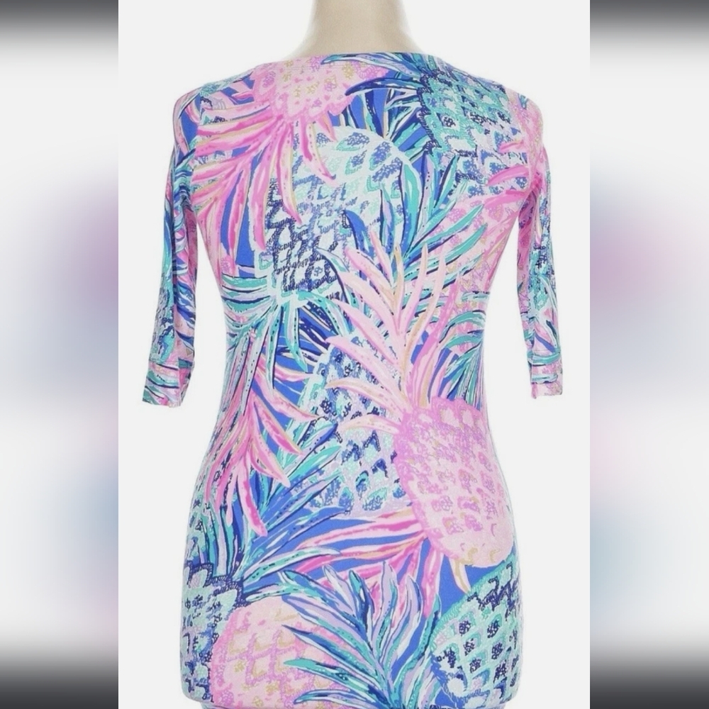 Lilly Pulitzer Vibrant Pink and Blue Tropical Dress